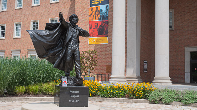 Frederick Douglass statue in Hornbake Plaza