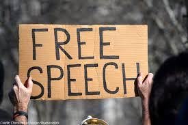 poster of words free speechh held at protest
